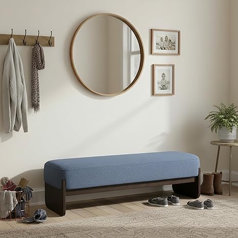 Rectangular Loop Yarn Ottoman Bench