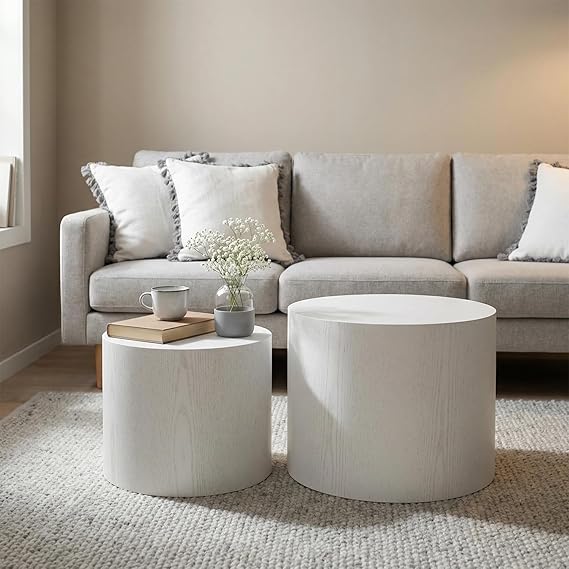 Round Nesting Coffee Table Set of 2