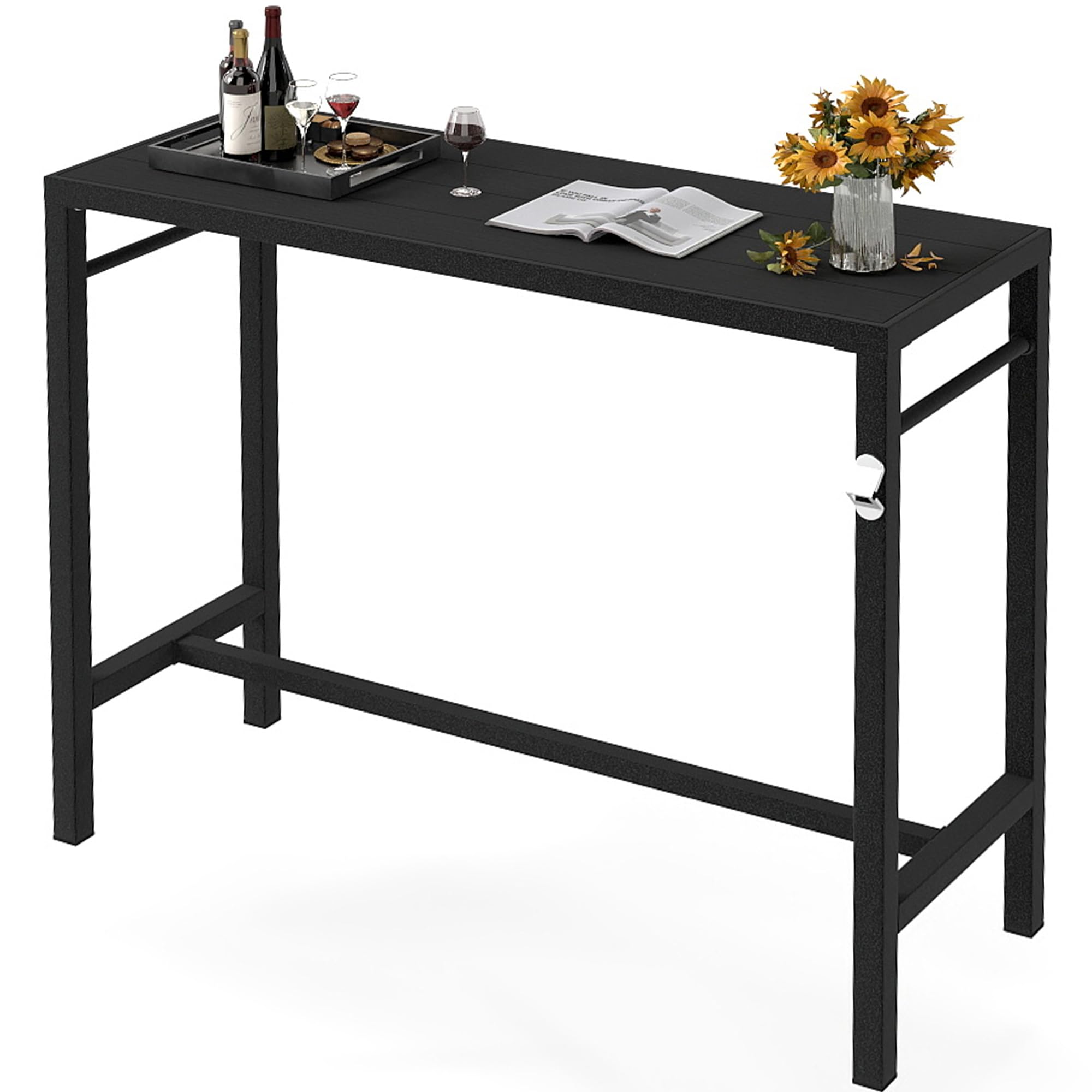 46" Outdoor Bar Table - Extra Wide Weatherproof Patio Pub Table