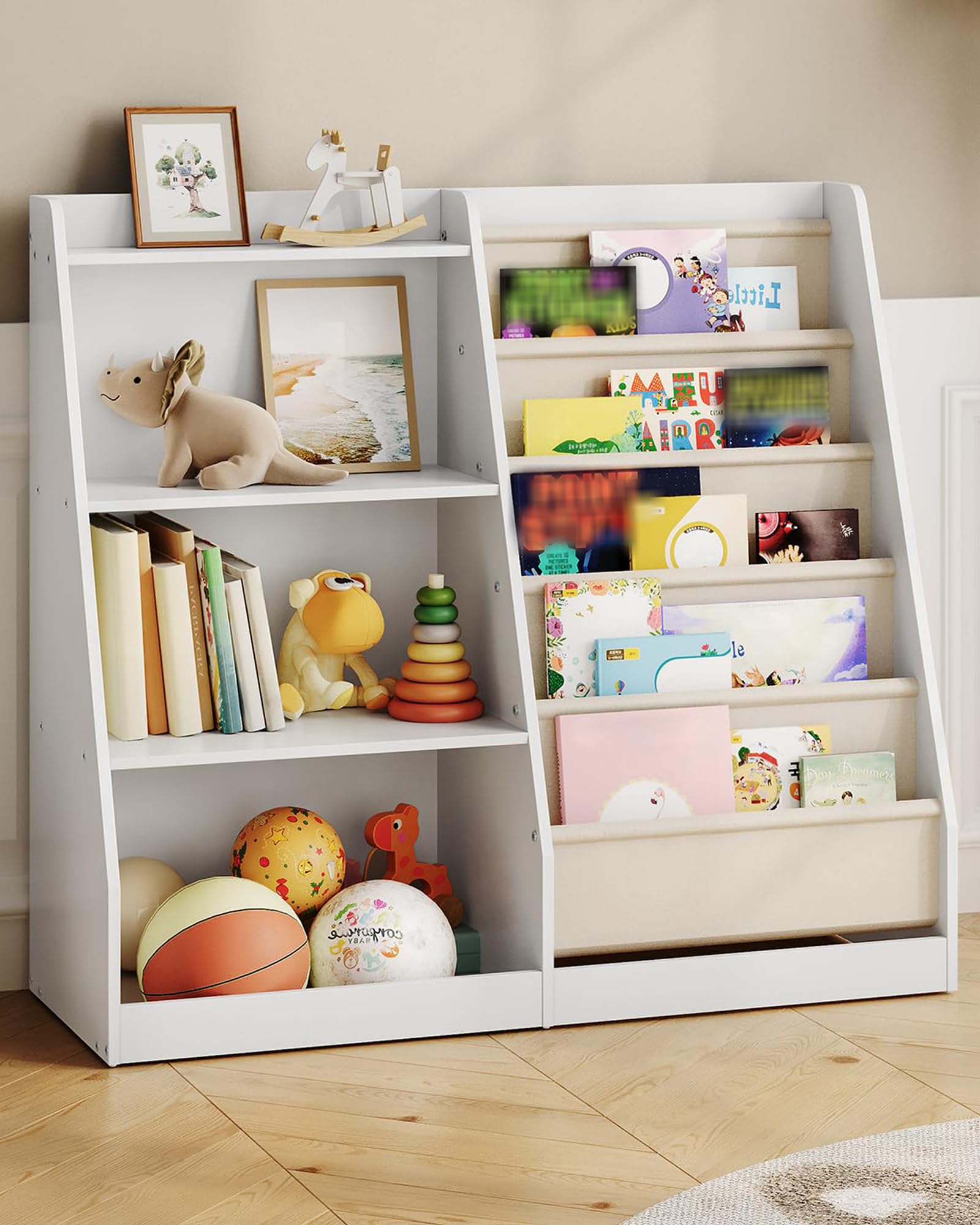 35.4" Kids Bookshelf and Toy Storage Organizer