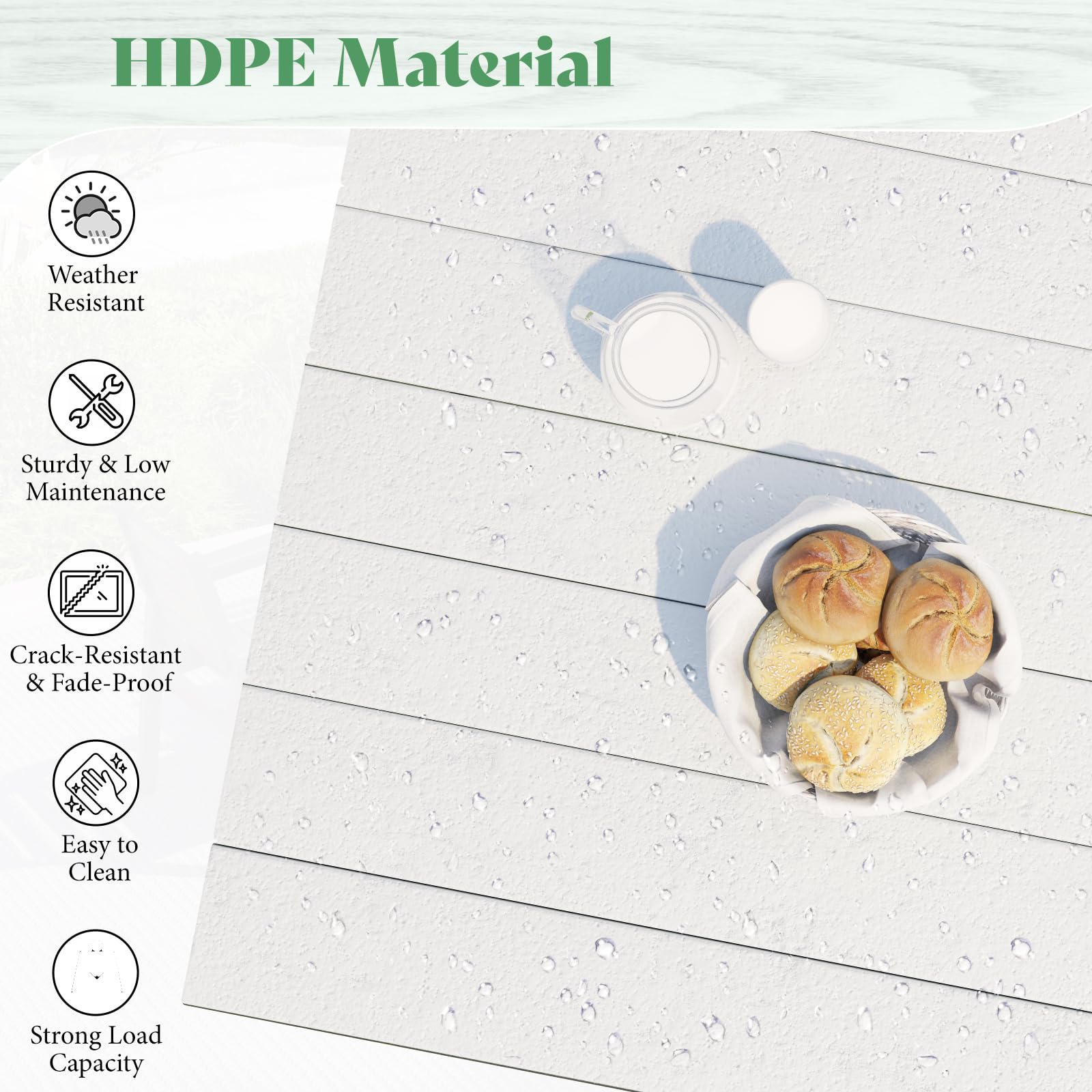 7-Piece HDPE Outdoor Dining Set with Umbrella Hole