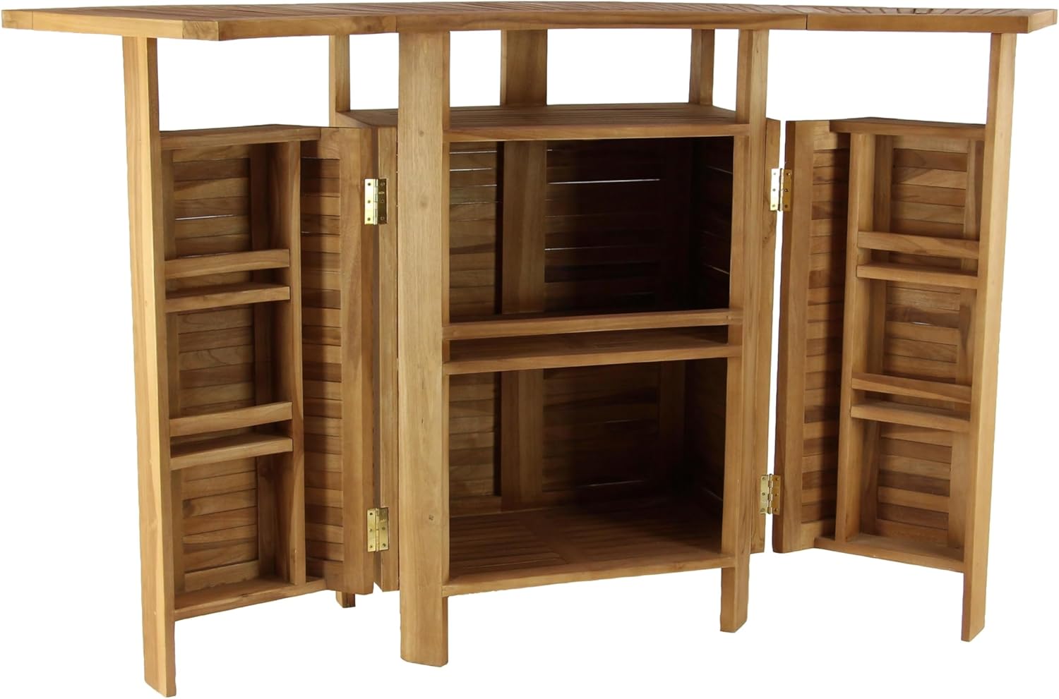 Teak Wood Folding Bar with Expandable Sides