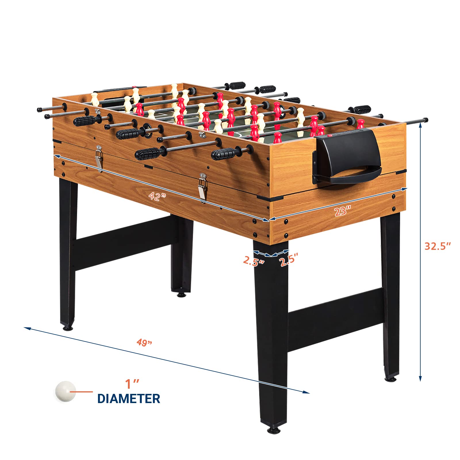3-in-1 Multi Game Table with Foosball, Hockey & Billiards