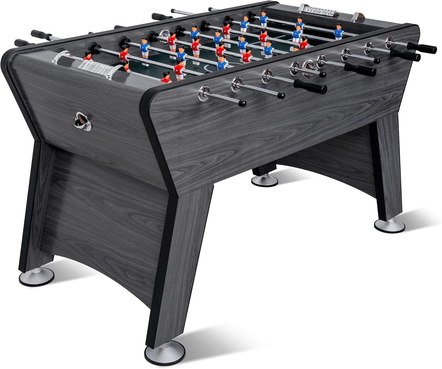 RAYKEEP 58" Competition Sized Foosball Table, Soccer Table Game, Heavy Duty Arcade Game Table with 2 Balls for Adult, Teens, Home, Indoor Game Room Sport (Wood Grain)