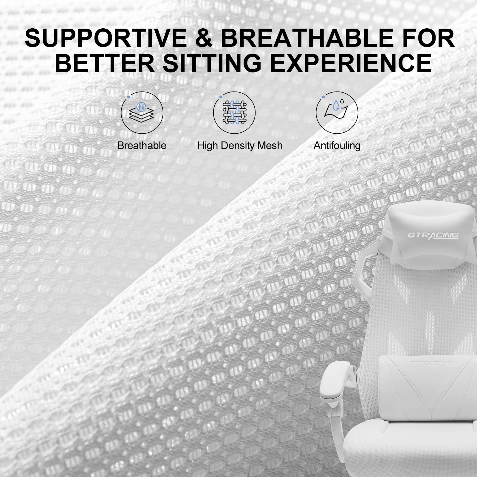Gaming Chair with Mesh Back and Footrest