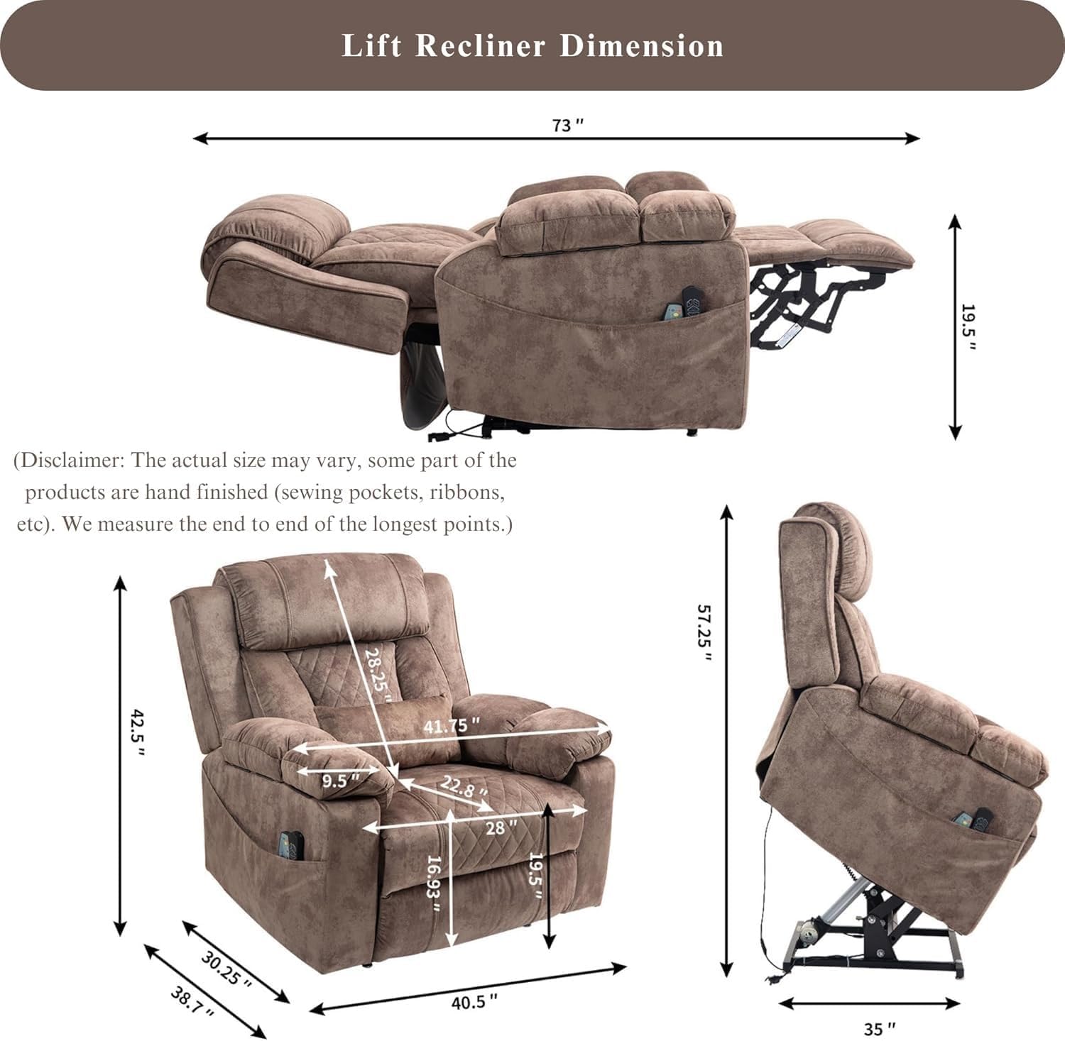 Power Lift Recliner Chair with Heat and Massage