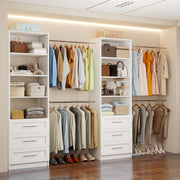 Closet Organizer System with 6 Drawers and 8 Hanging Rods