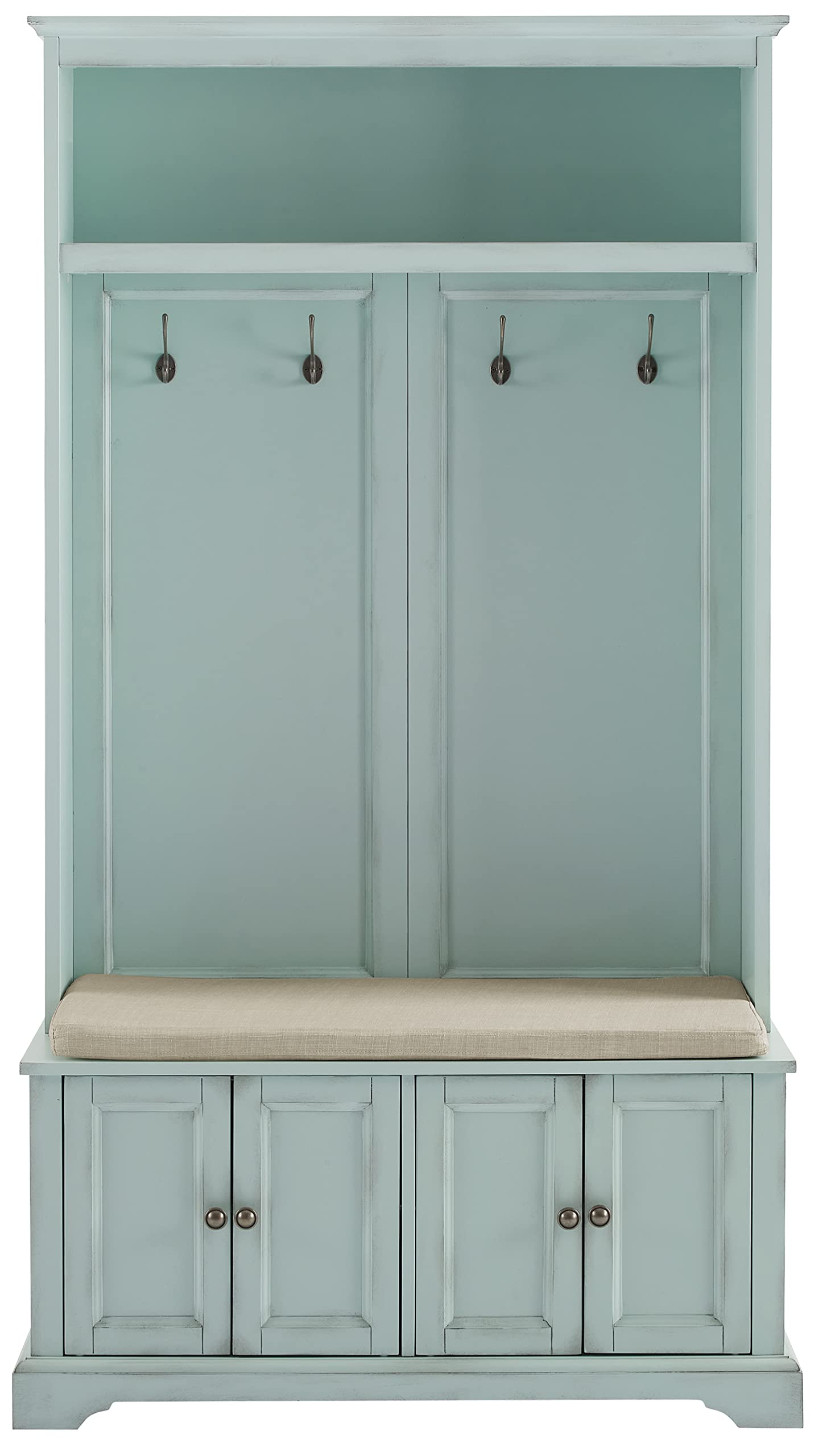Hall Tree with Shoe Rack Bench and Coat Hooks