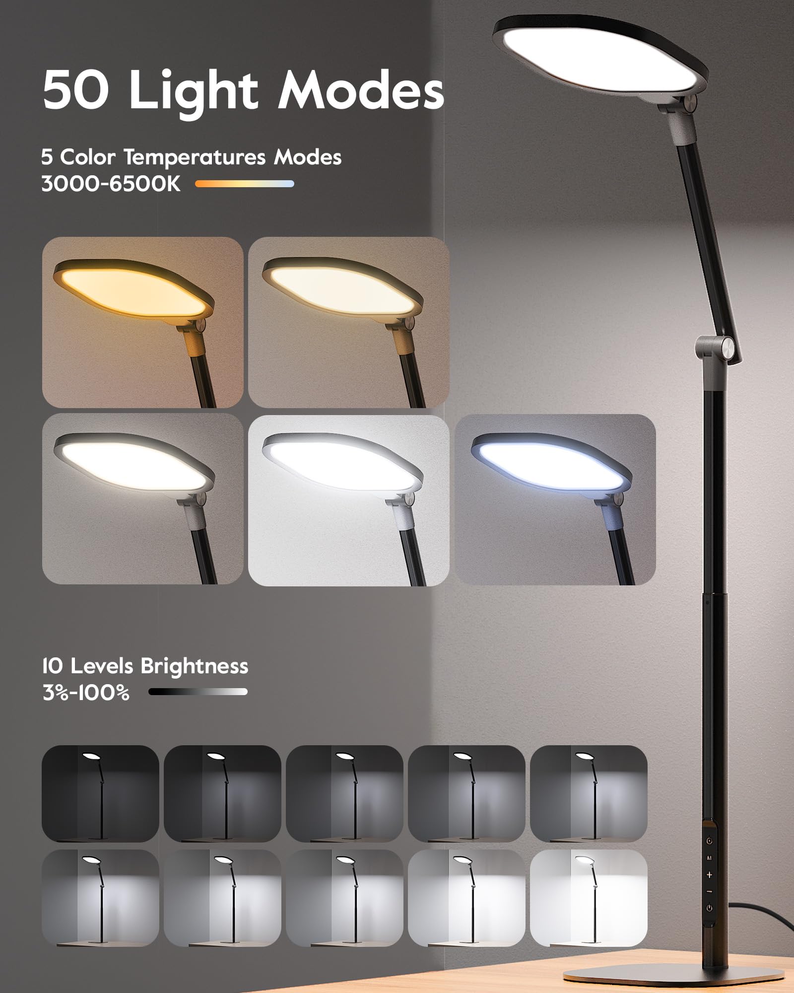 LED Desk Lamp with Adjustable Height