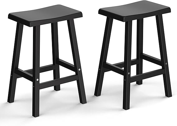 Outdoor Bar Stools Set of 4 - 29 Inch Saddle Seat