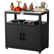 Garden Potting Bench with Storage Cabinet
