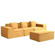 112" Modular L-Shaped Sectional Sofa with Ottoman