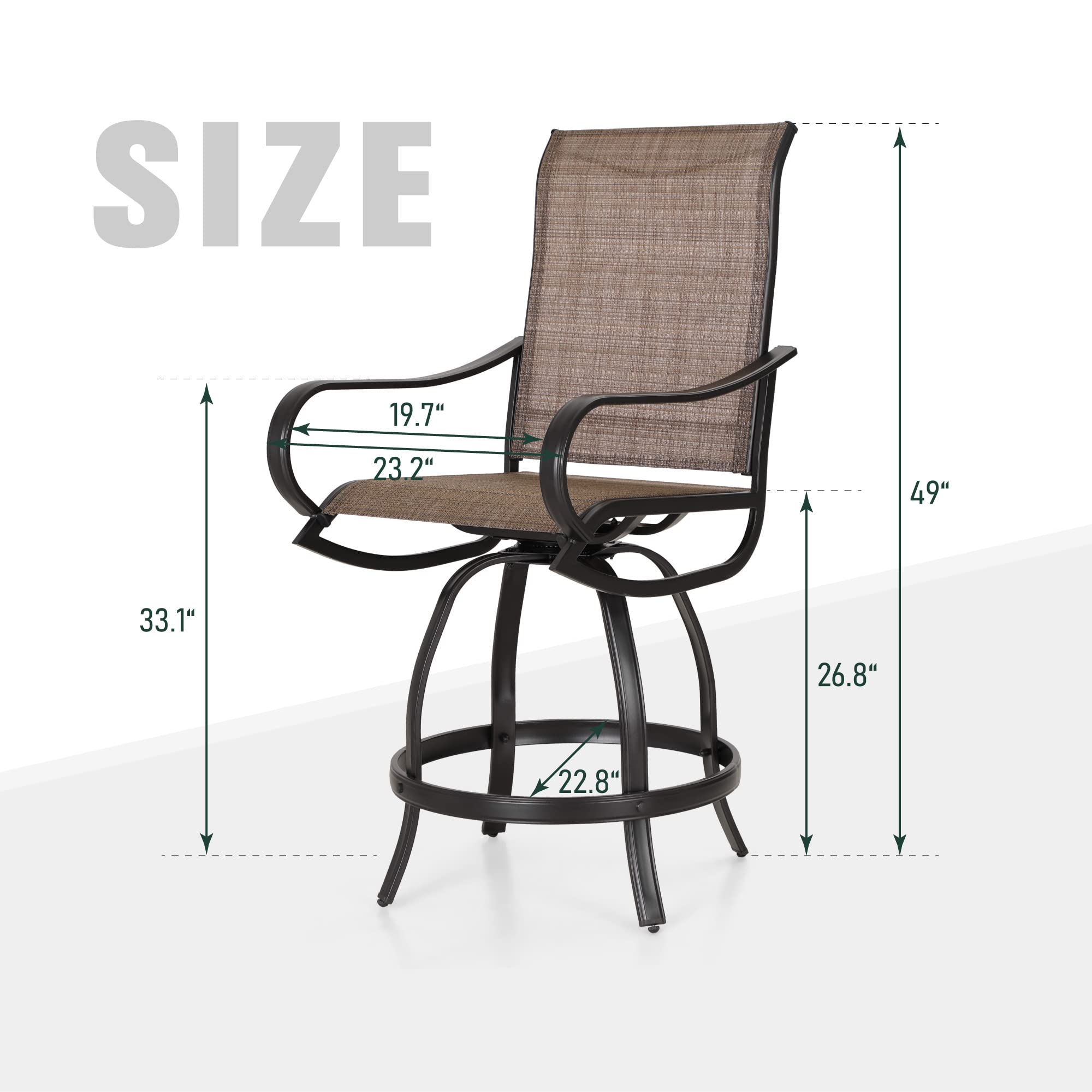 Outdoor Counter Height Bar Stools Set of 4