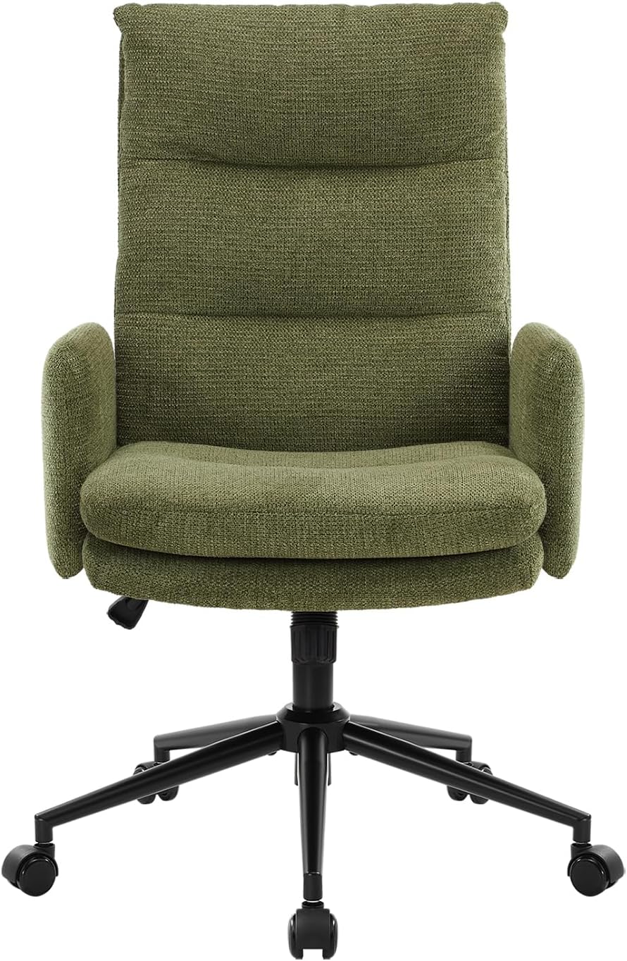 High-Back Upholstered Office Chair with Adjustable Armrests