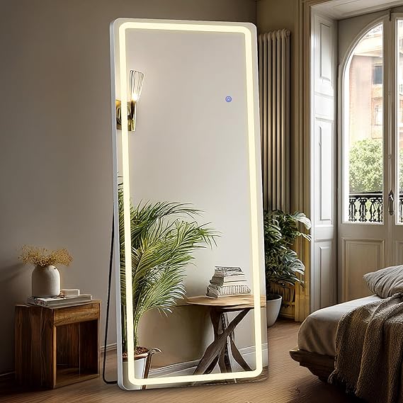 LED Full Length Floor Mirror 70" x 26" with 3 Color Modes