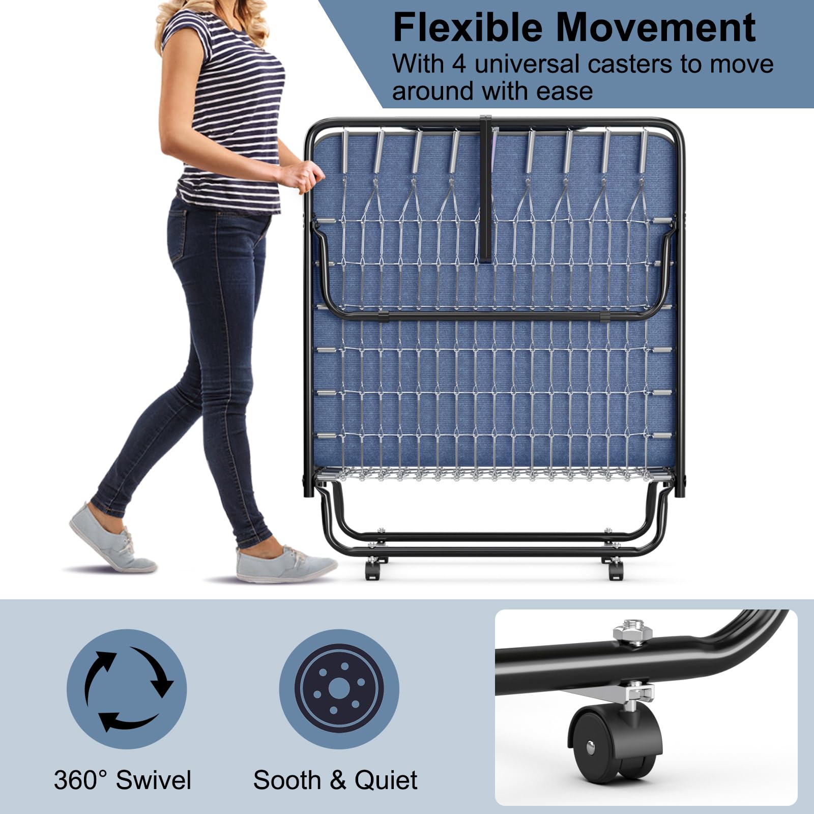 Folding Guest Bed with Memory Foam Mattress