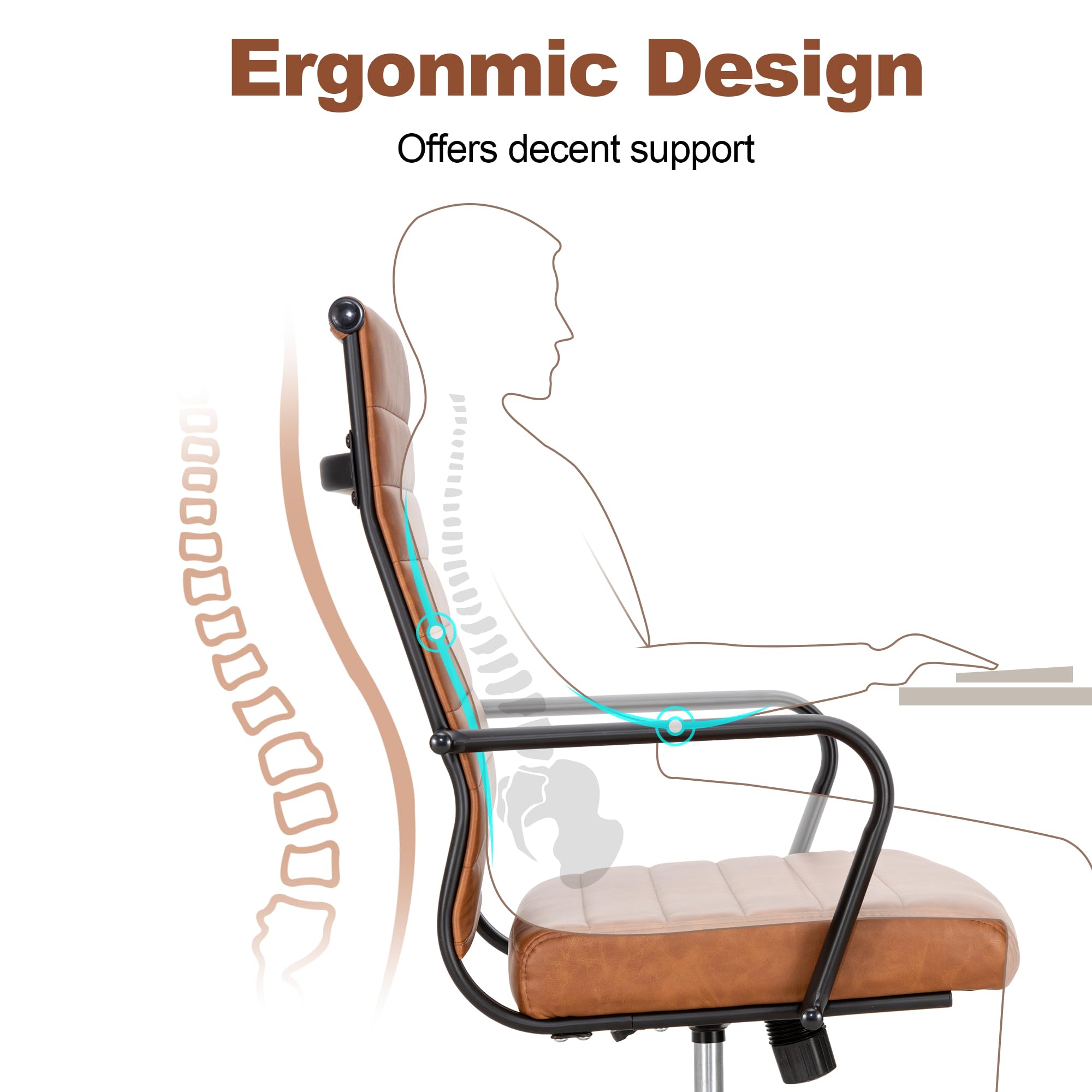 Ergonomic Executive Office Chair with Adjustable Height