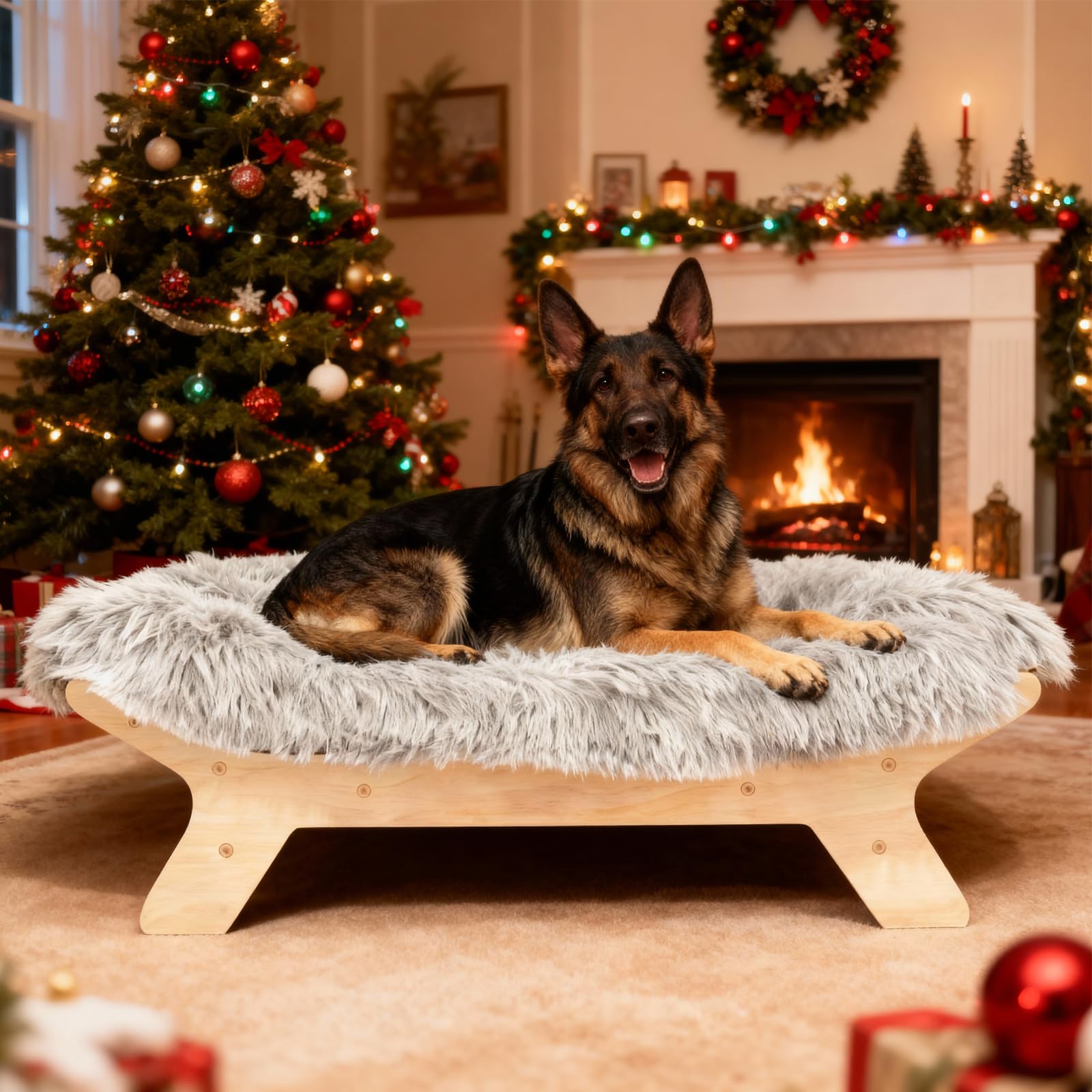 Extra Large Elevated Dog Bed with Washable Cover