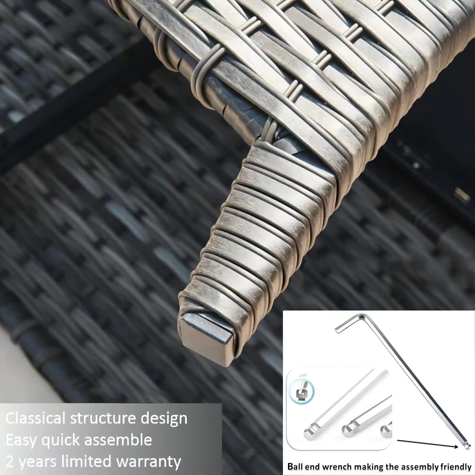 Outdoor Wicker Ottomans Set of 2