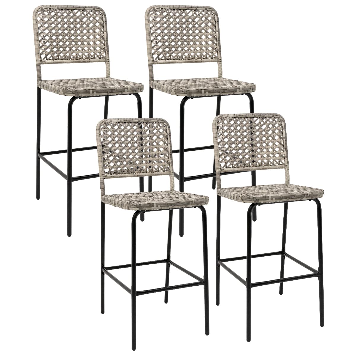 Outdoor Wicker Bar Stools Set of 2