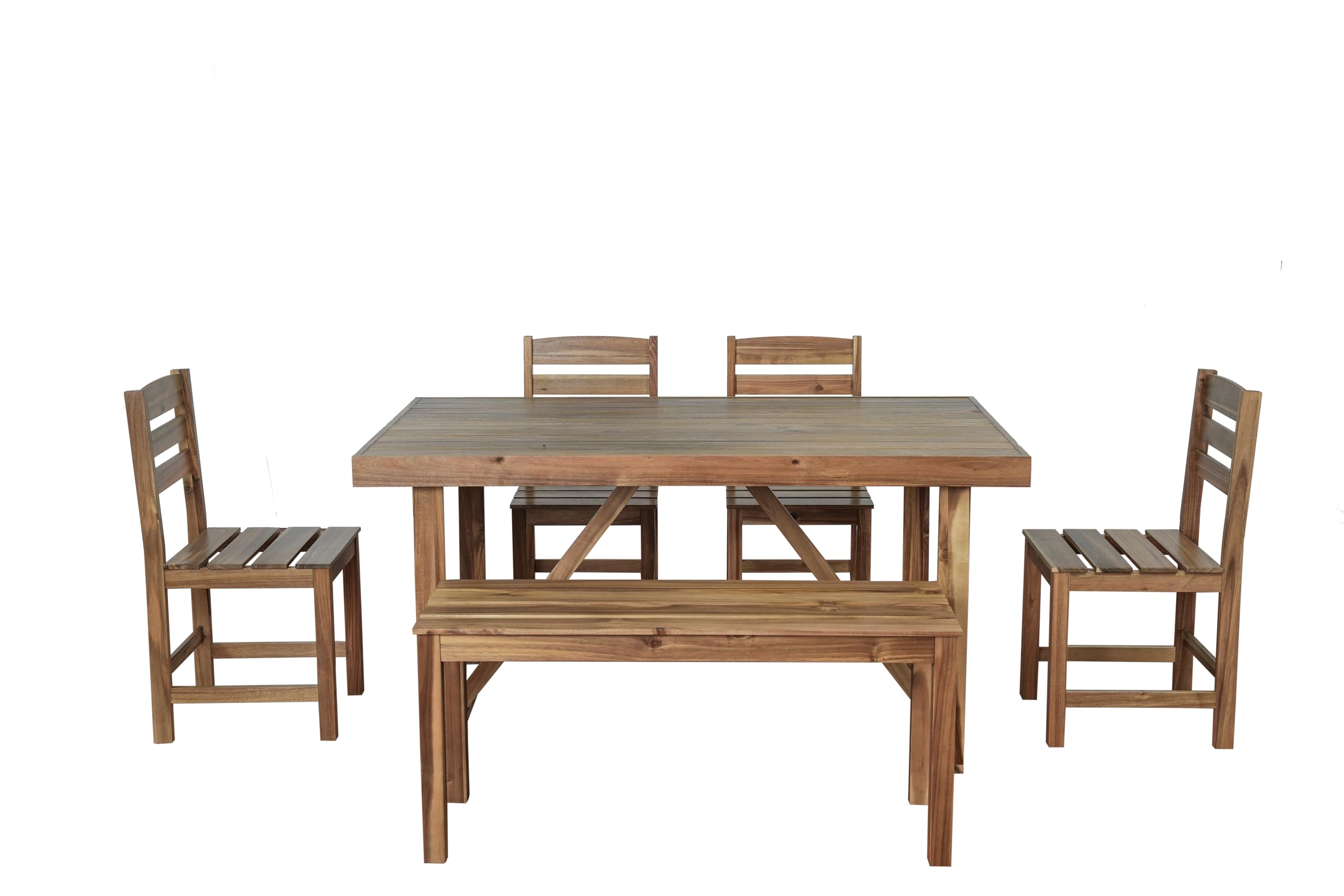 6-Piece Acacia Wood Outdoor Dining Set
