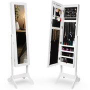 LED Mirrored Jewelry Cabinet Armoire 57" Tall