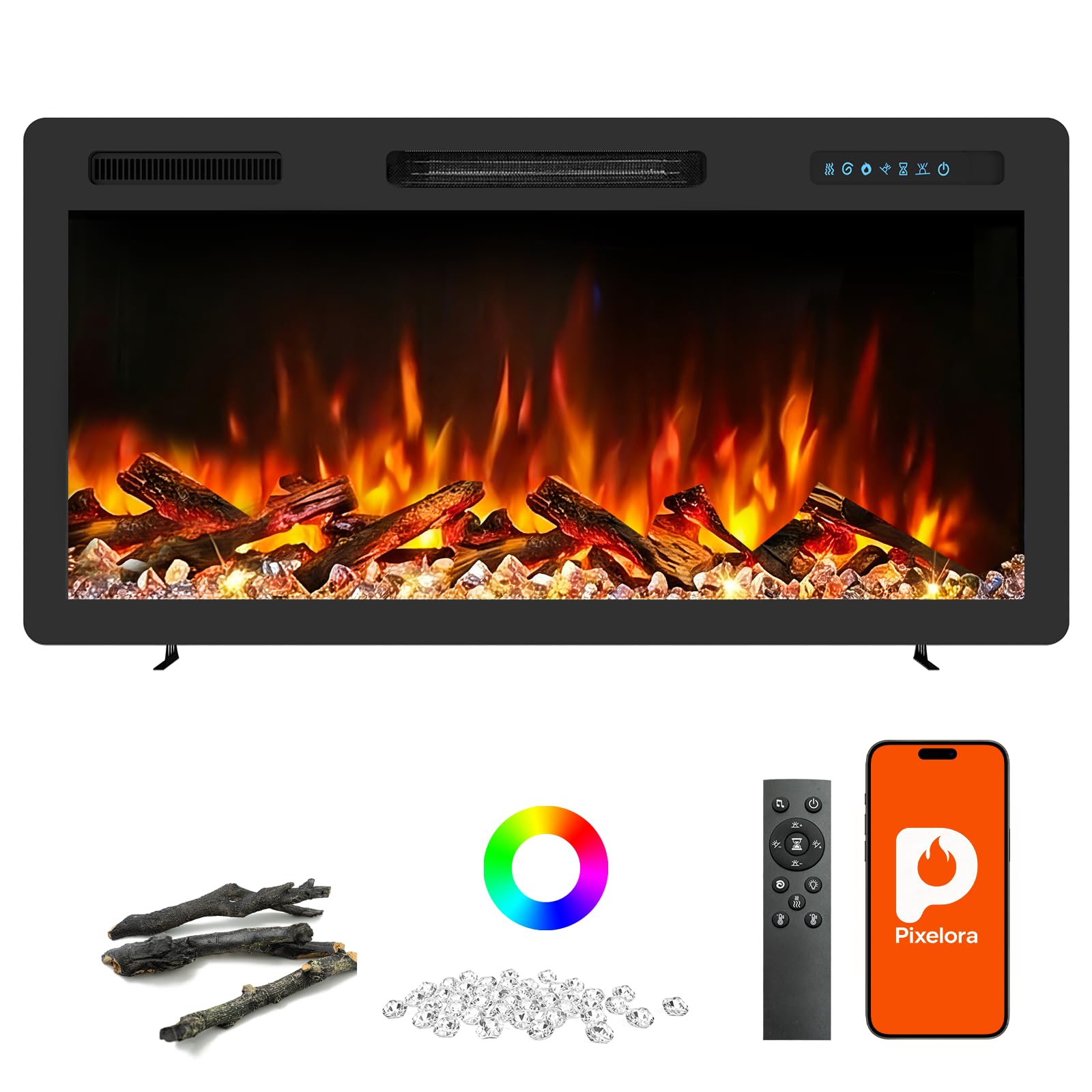 36" Electric Fireplace Insert with Remote Control