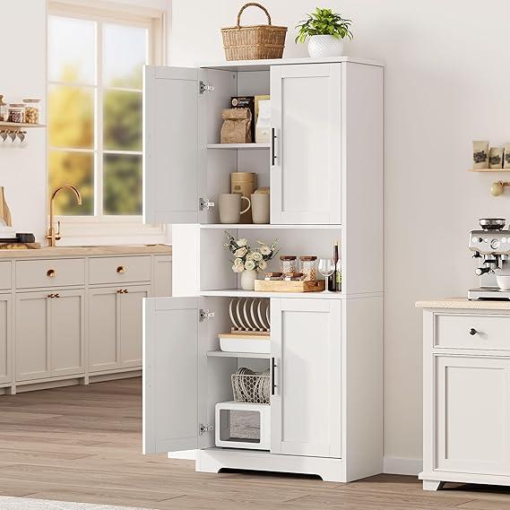 Tall Kitchen Pantry Cabinet with Adjustable Shelves