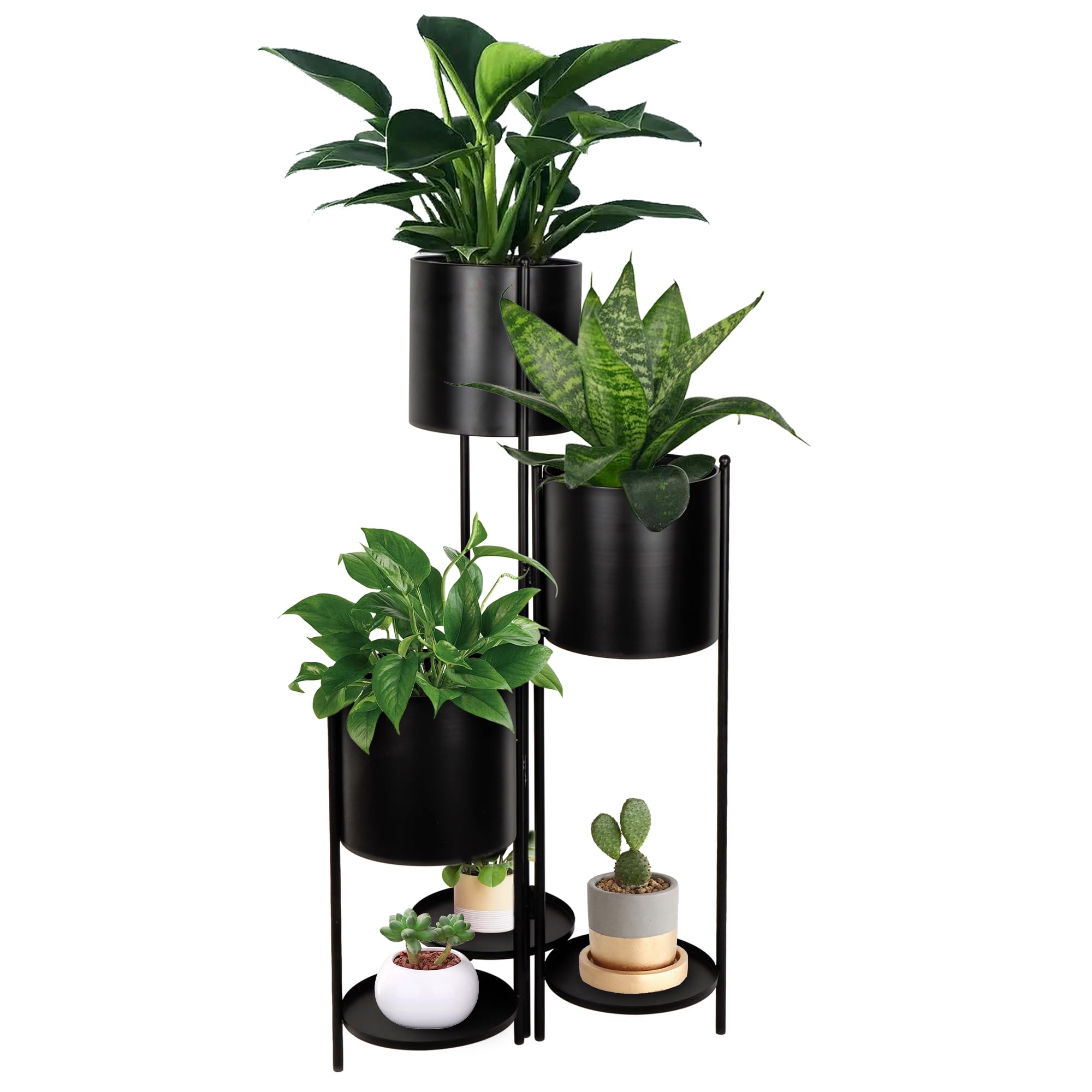 6-Tier Metal Plant Stand 35.5 Inch Indoor Outdoor Foldable