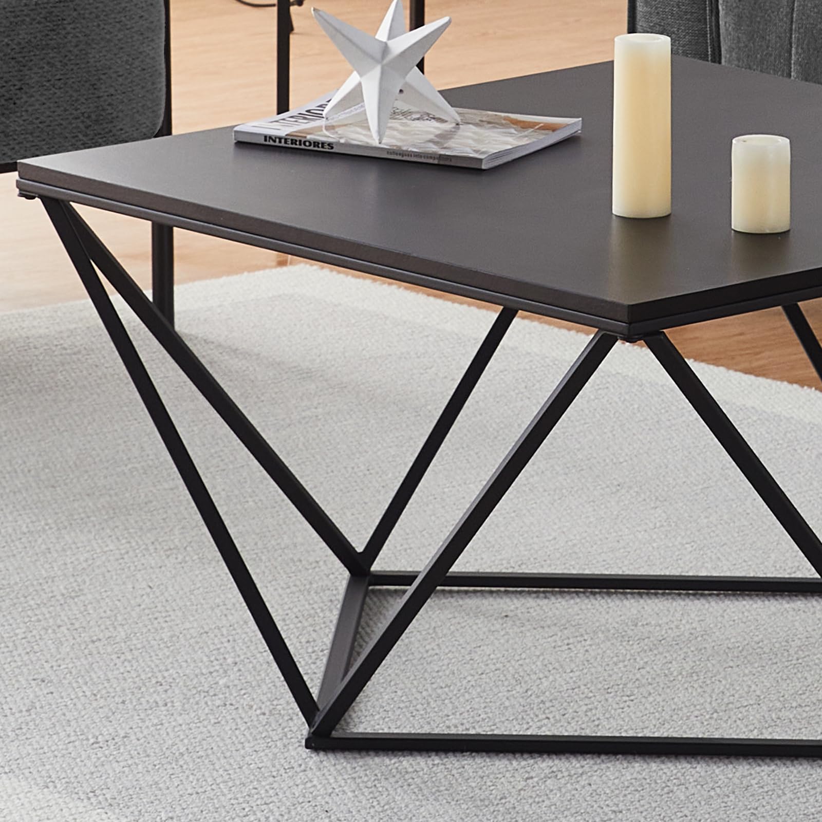 Square Coffee Table - Modern Industrial Style