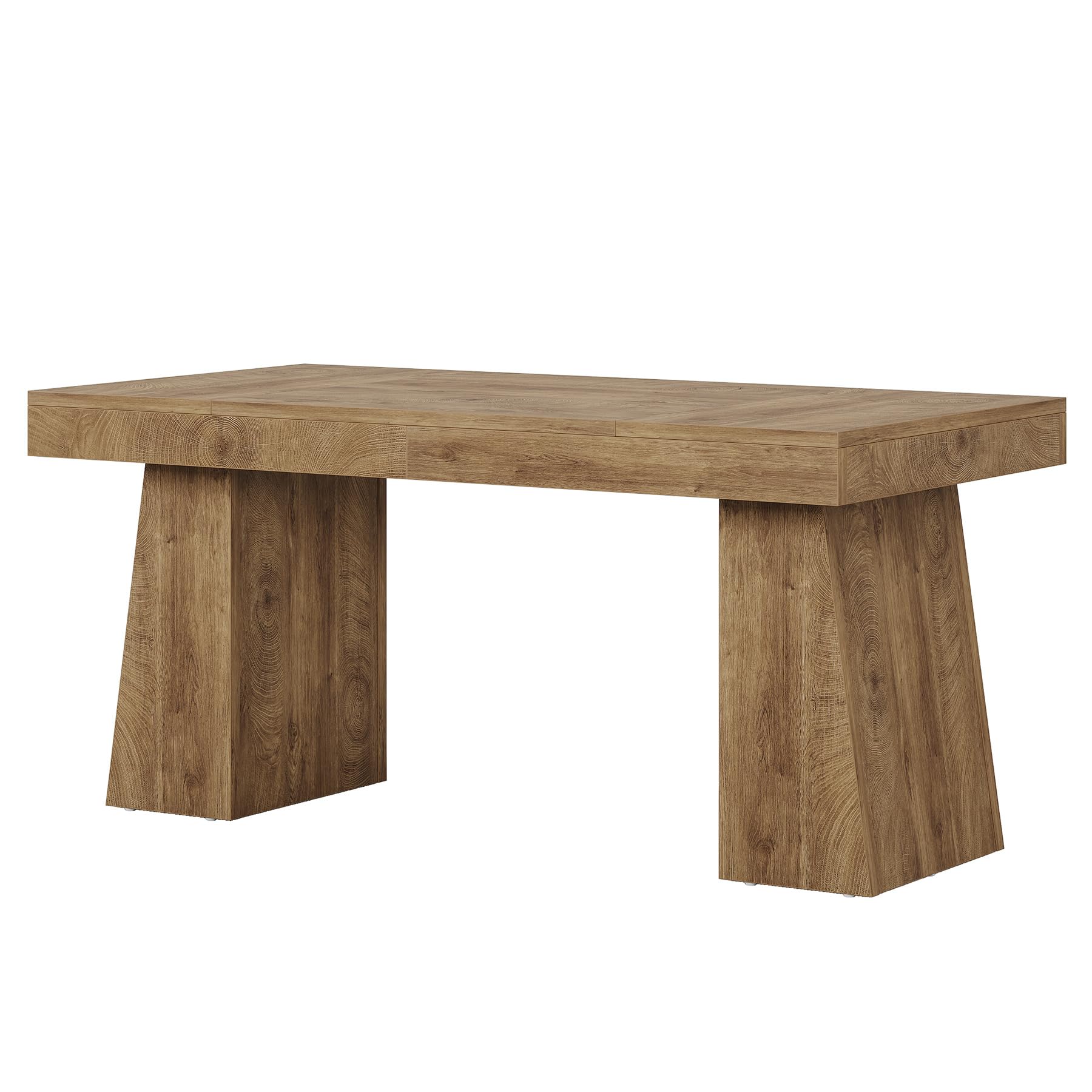 55-Inch Executive Desk Mid-Century Modern Wood Computer Table