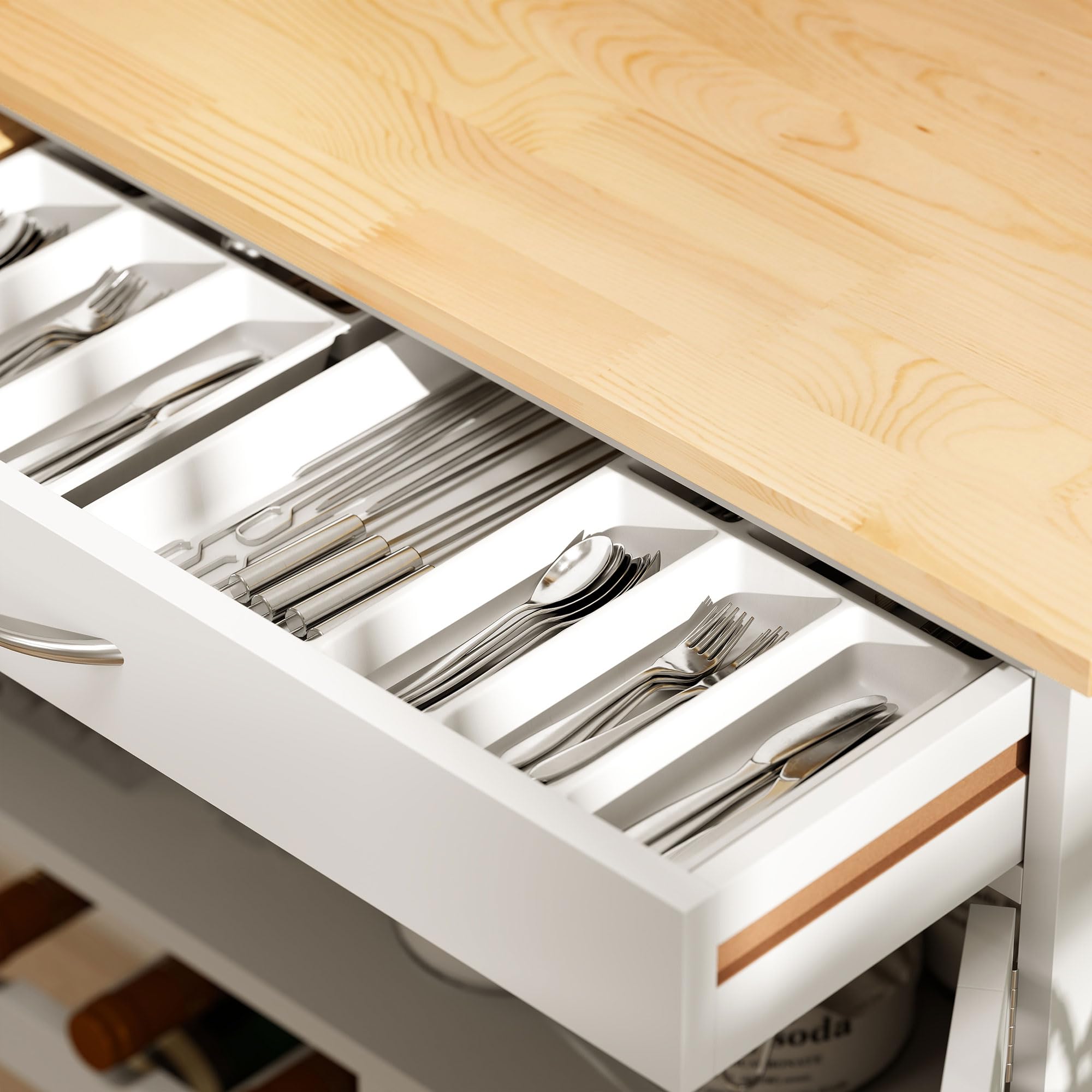 Rolling Kitchen Island Cart with Wine Rack