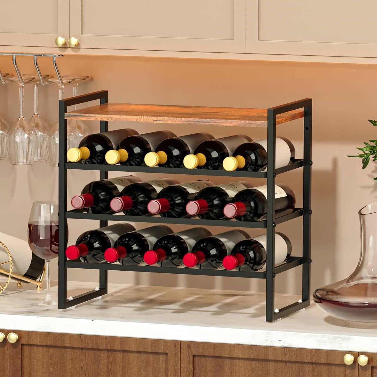 40 Bottle Wine Rack with Table Top