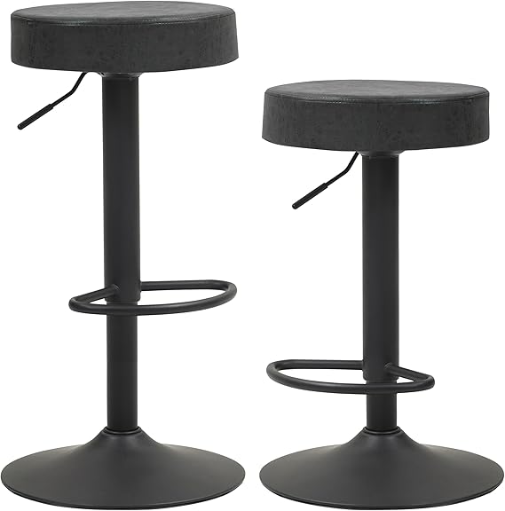Modern Swivel Bar Stools Set of 2 - Counter Height Adjustable