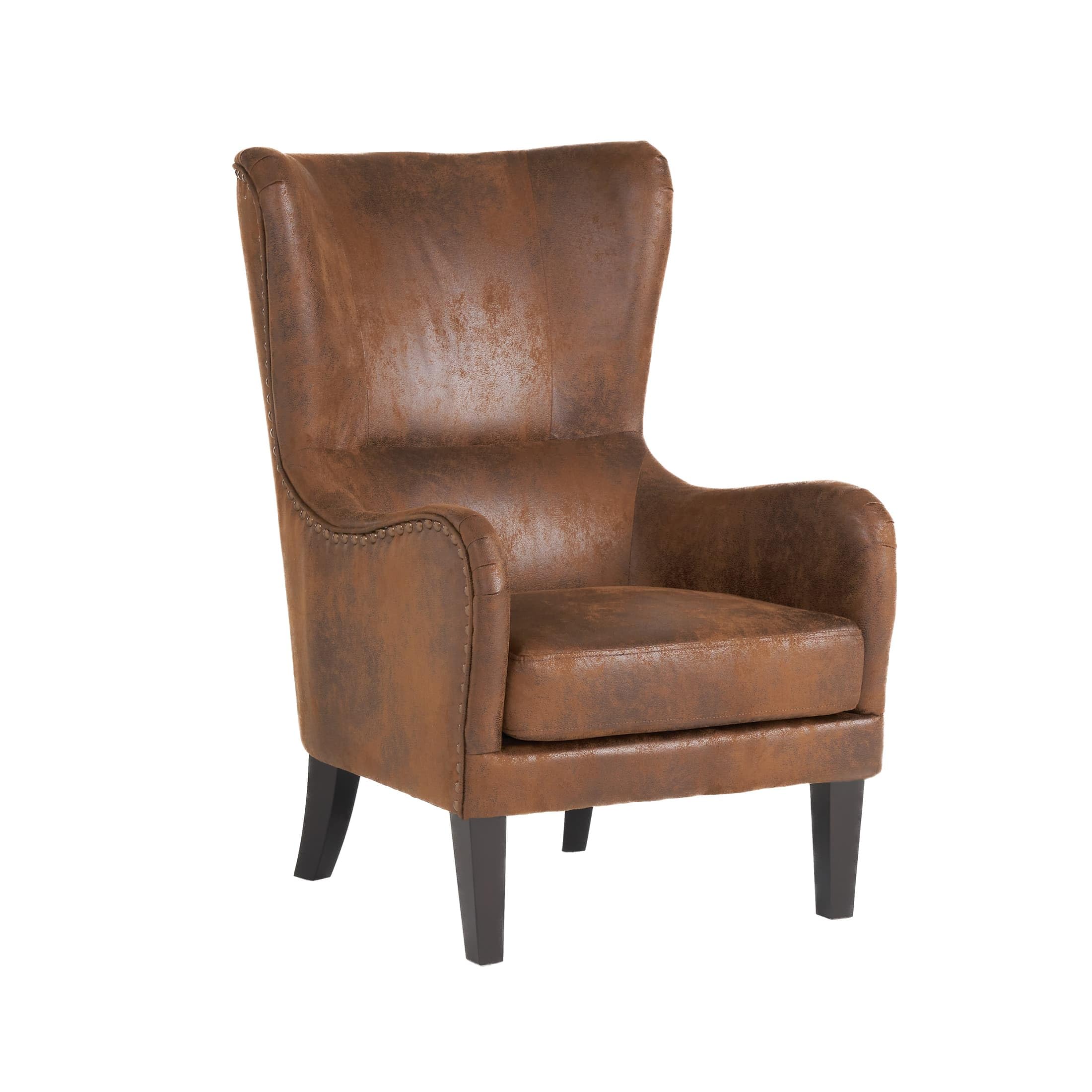 2-Piece Mid-Century Modern Wingback Accent Chair Set