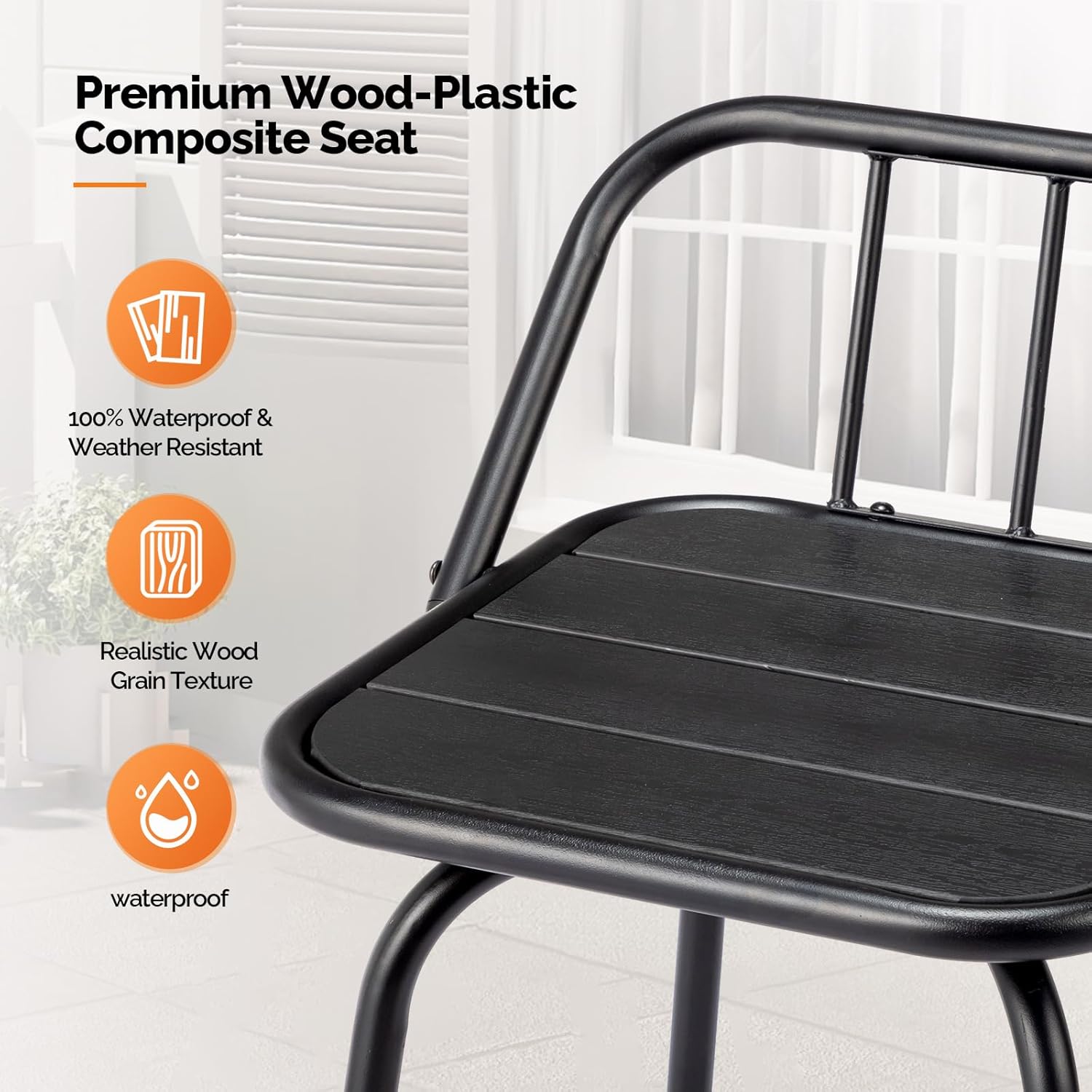 Outdoor Swivel Bar Stools 30 Inch with Backrest