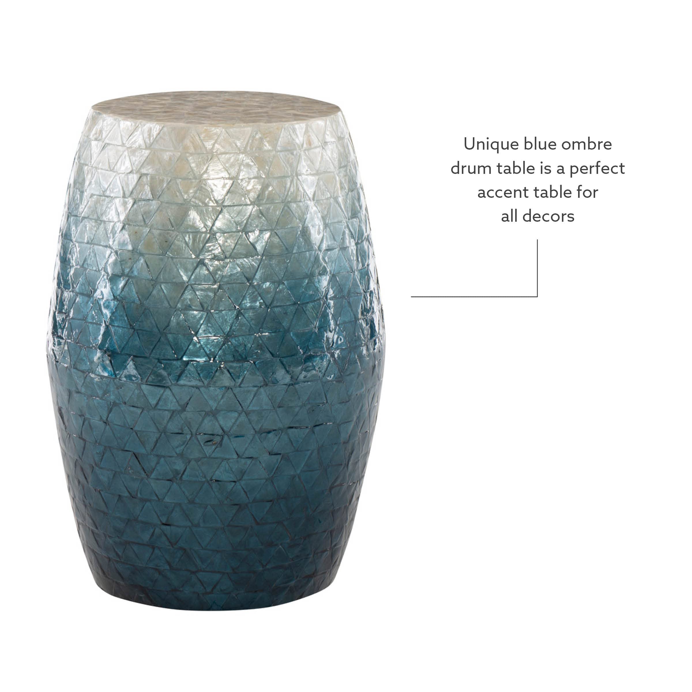 Capiz Shell Ombre Drum Accent Table