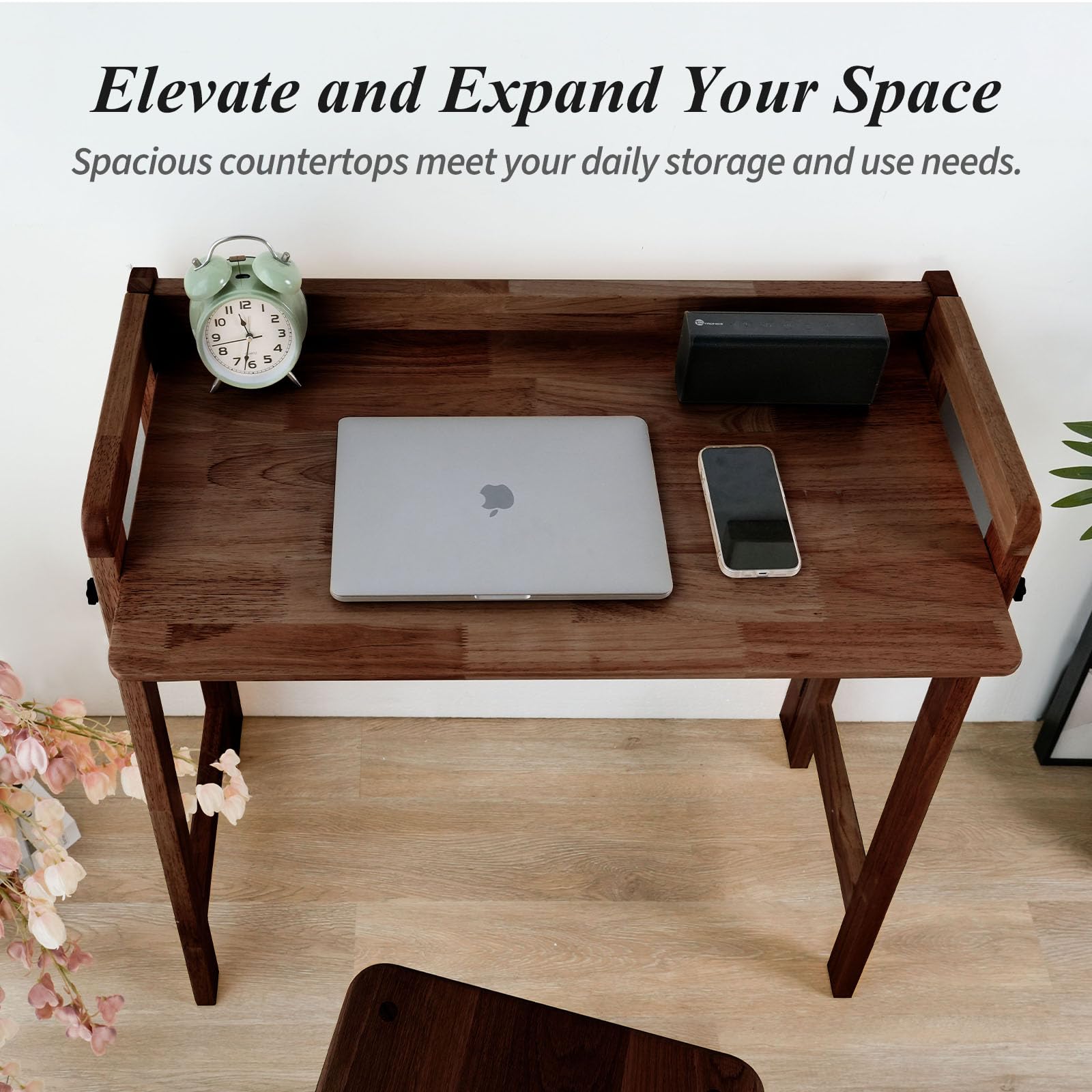 Foldable Oak Computer Desk