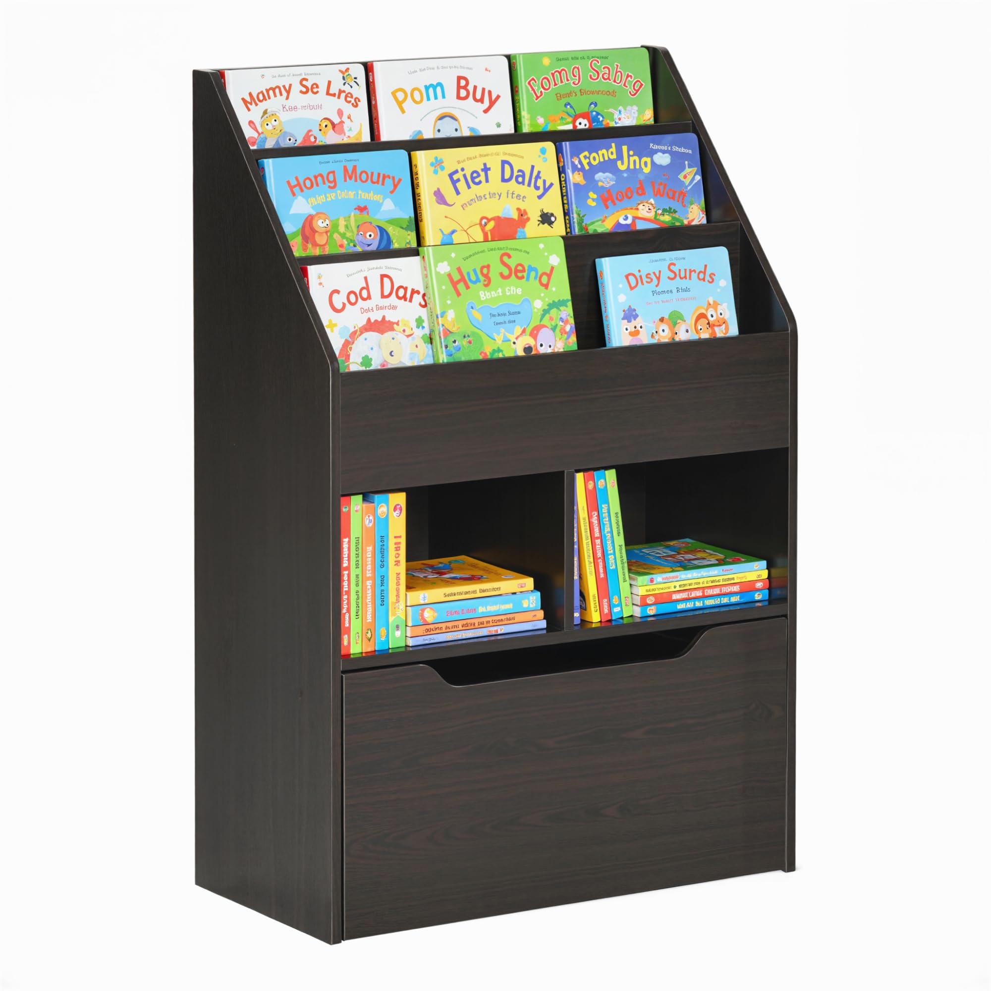Kids Multi-Shelf Bookcase with Storage Drawer