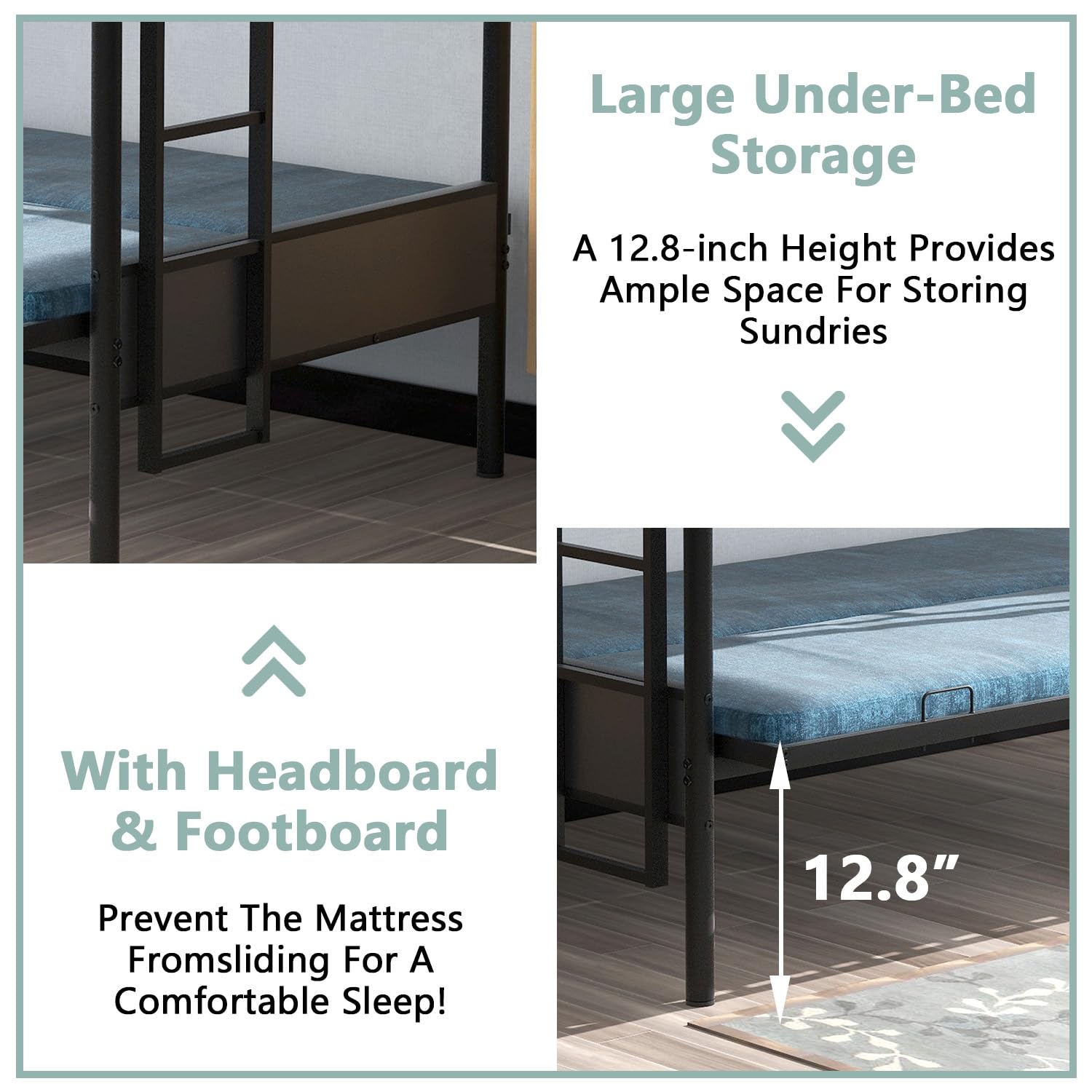 Twin Over Full Convertible Metal Bunk Bed