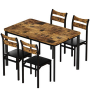 5-Piece Dining Table Set with 4 Upholstered Chairs
