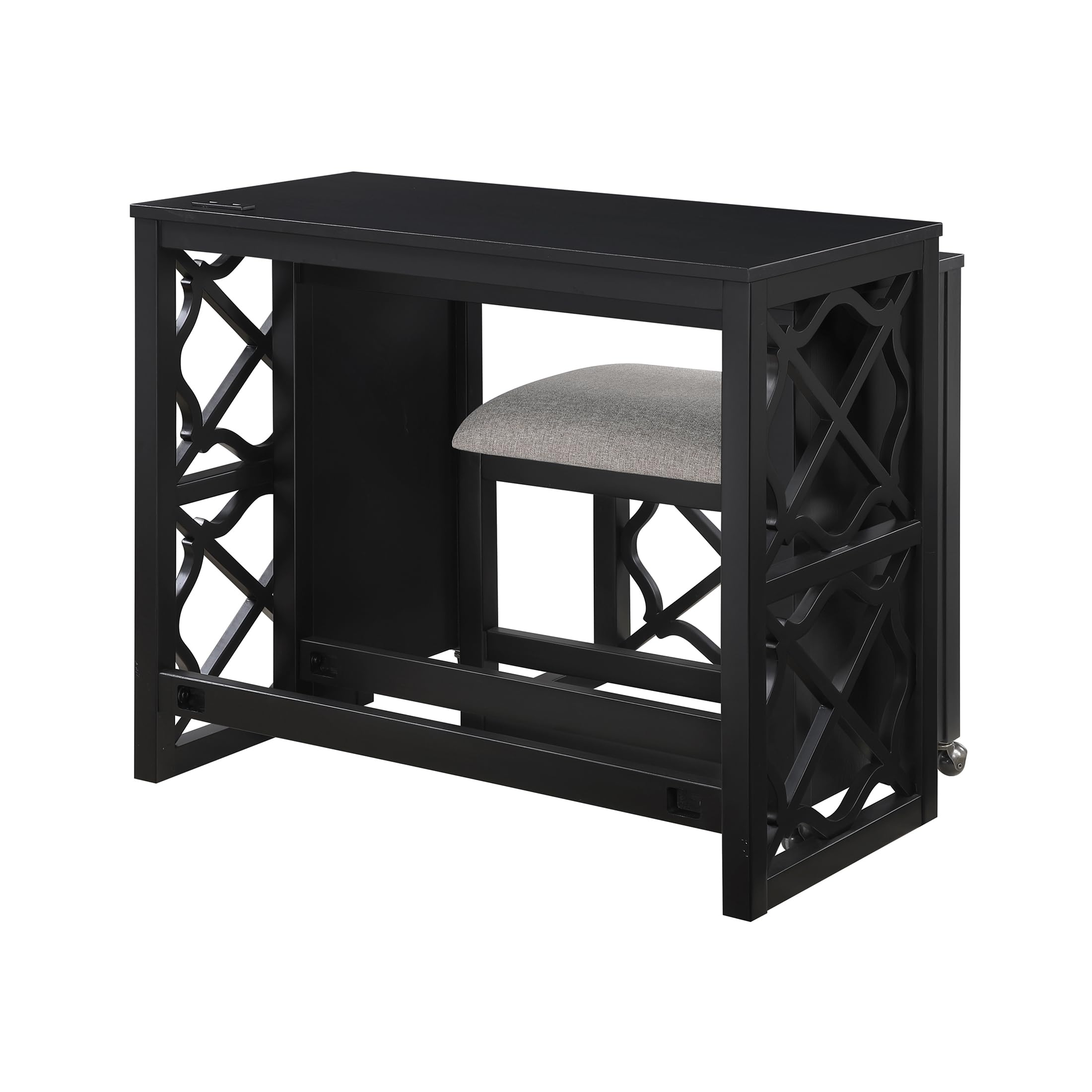 Space-Saving Home Office Desk Set with Padded Stool