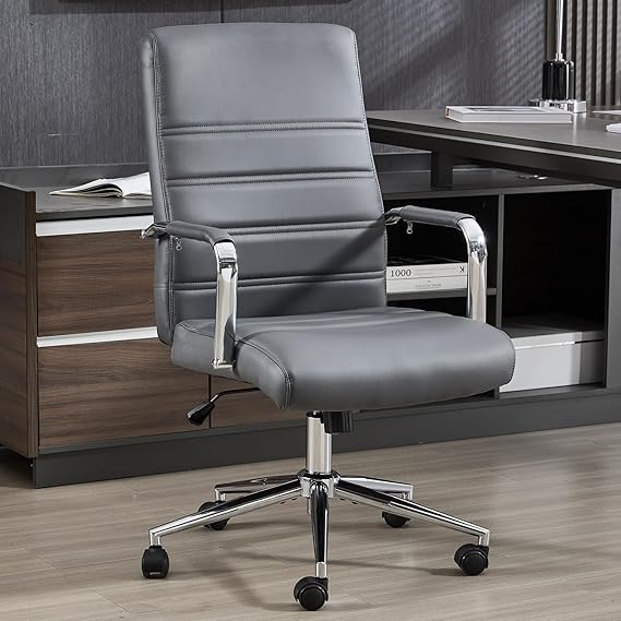 Executive Leather Office Chair with Wheels