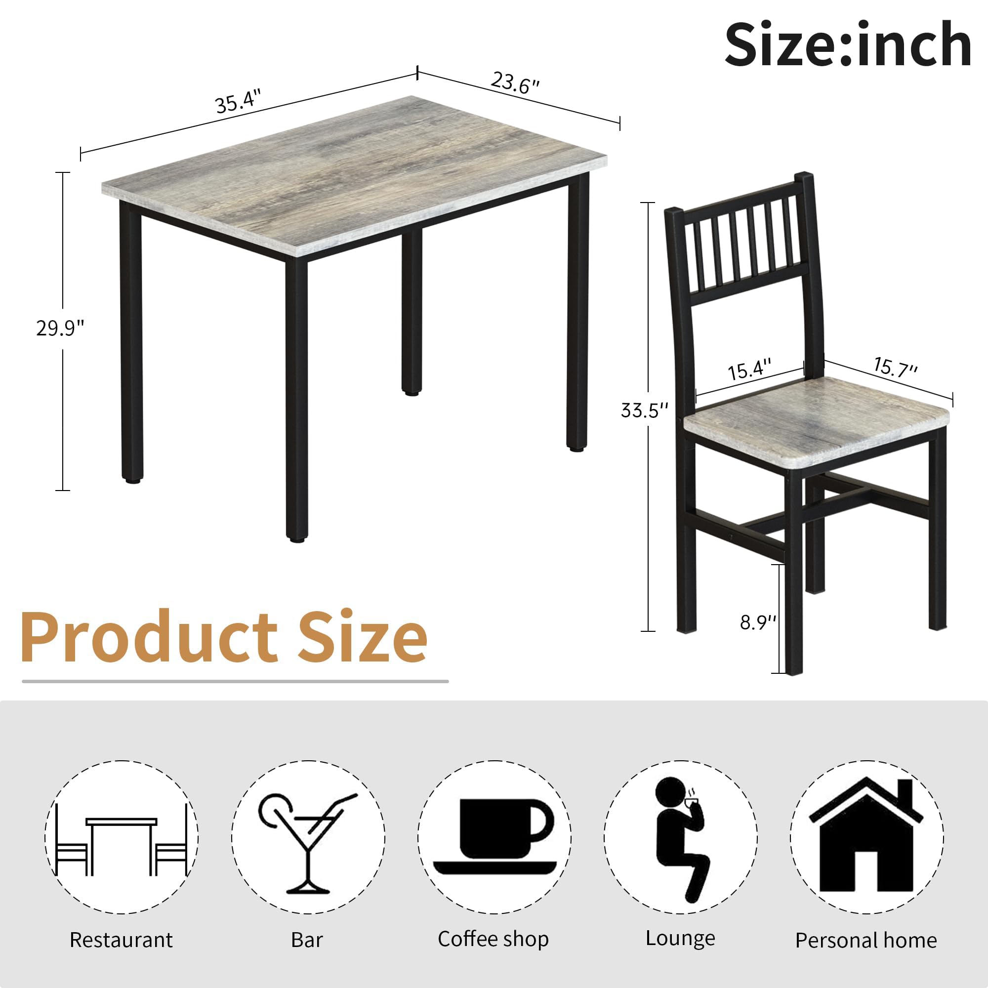 3 Piece Dining Table Set for 2