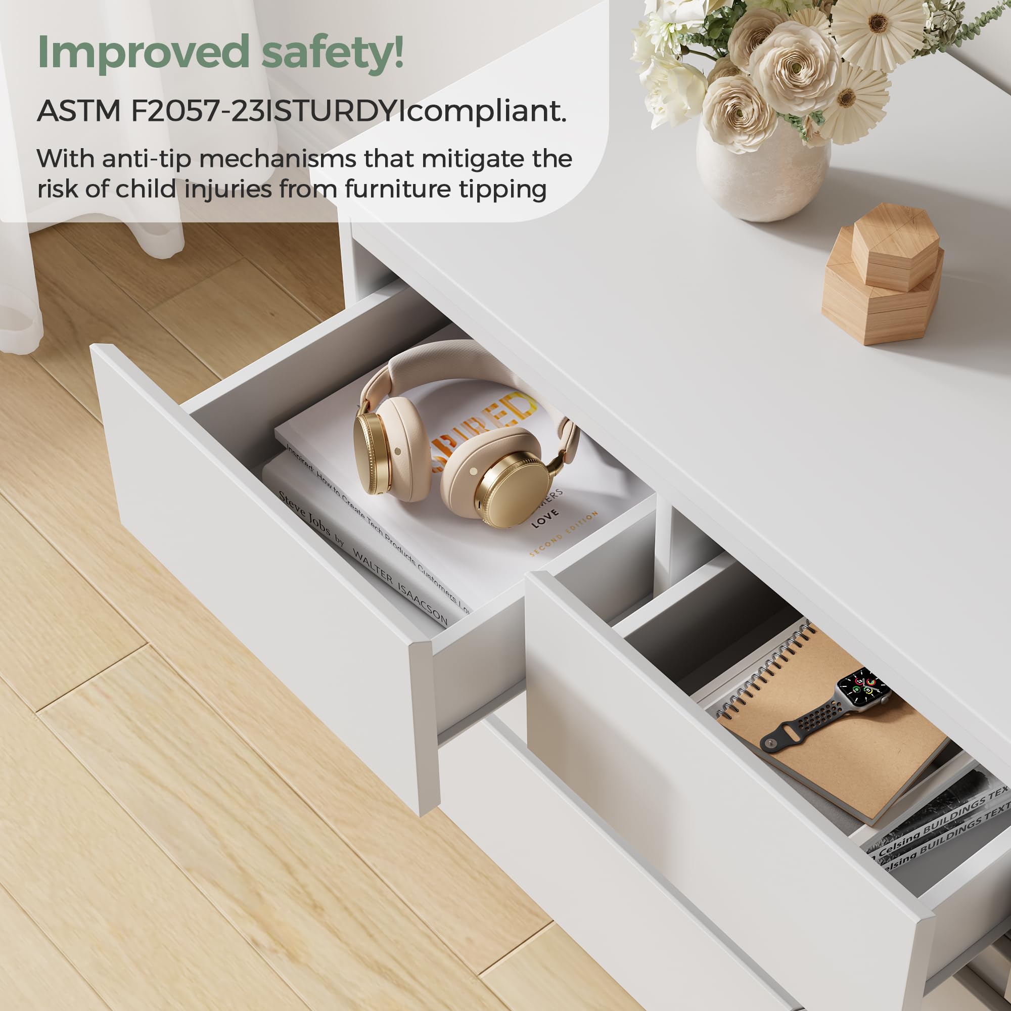 7 Drawer Dresser for Bedroom with Deep Storage