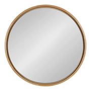 30-Inch Round Wood Framed Wall Mirror