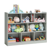 3-Tier Bookshelf 8-Section Wooden Storage Organizer