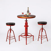 3 Piece Adjustable Pub Bar Set with Stools