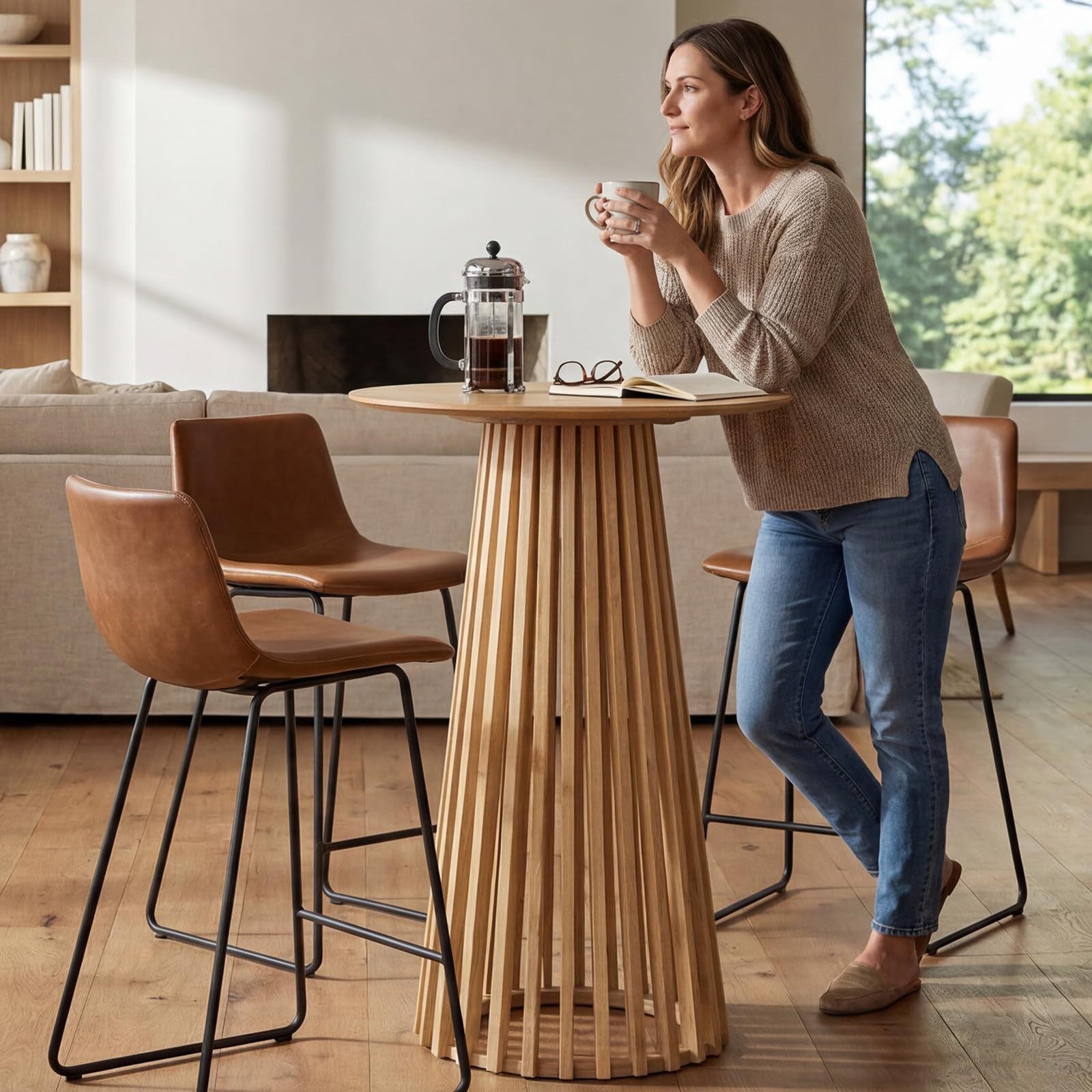 Round Bar Height Pub Table