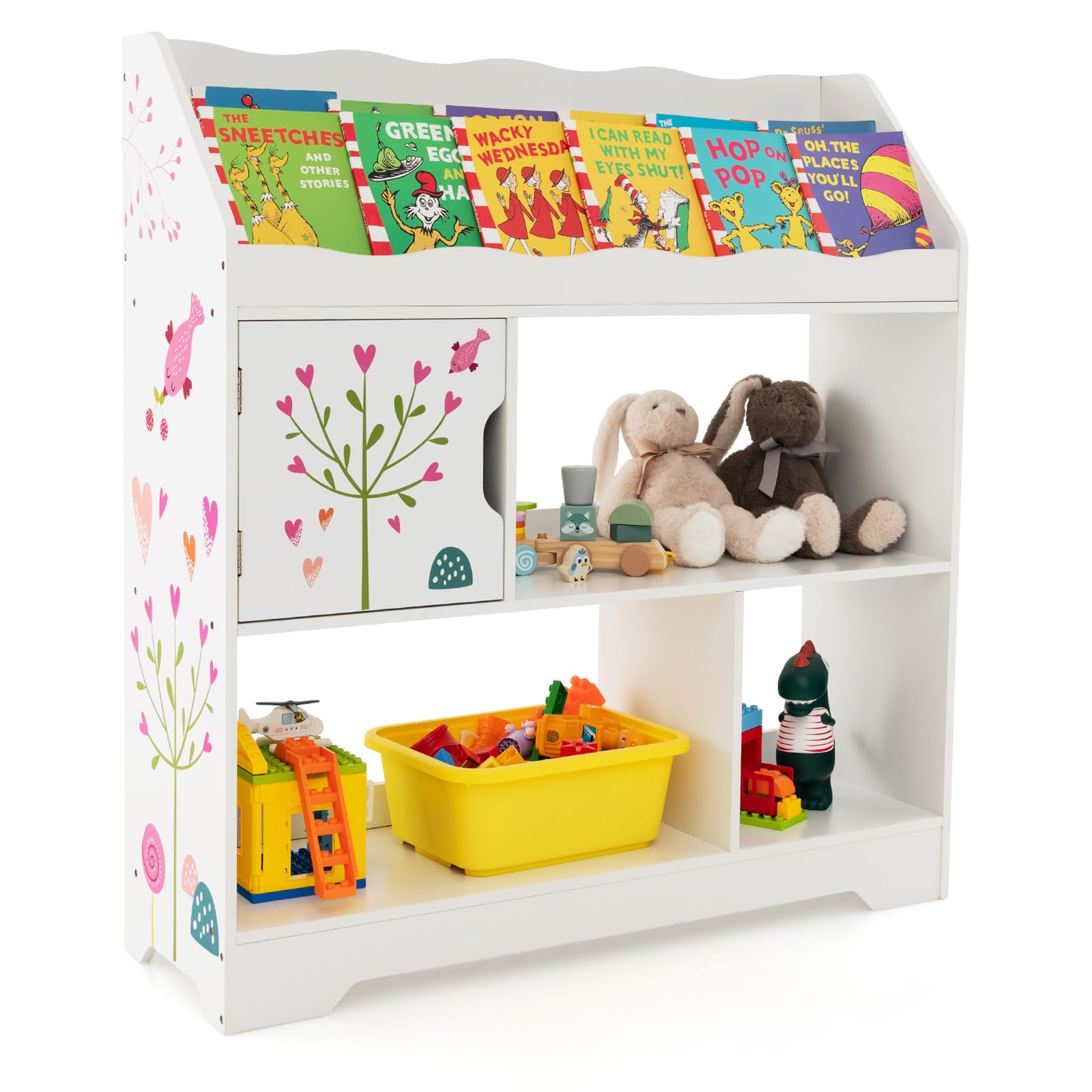 Kids Bookshelf and Toy Storage Organizer